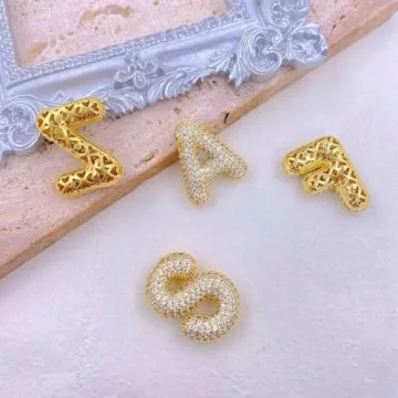Qyalie Bubble Letter Necklace Personalized Jewelry Dainty