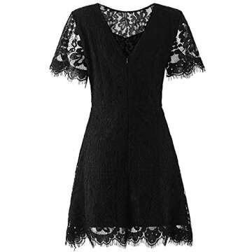 Elegant MSLG Women's Round Neck V-Back Cocktail Dress