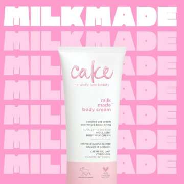 Cake Beauty, Shea Butter Body Cream Body Lotion For Women Dry Skin, Basic, Milk Made Indulgent, 7 Fl Oz