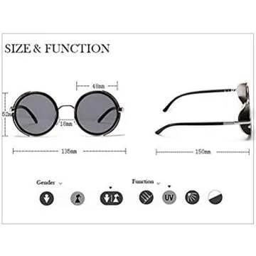 Steampunk Round Sunglasses for All - Fashionable & Durable