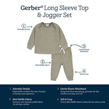 Gerber Baby Boys Toddler 2-Piece Long Sleeve Set, Green