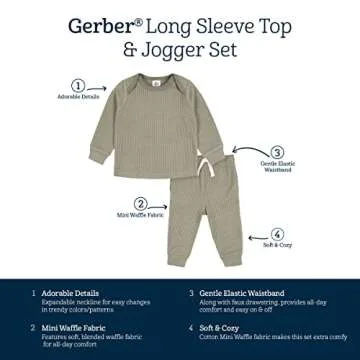 Gerber Baby Boys Toddler 2-Piece Long Sleeve Set, Green