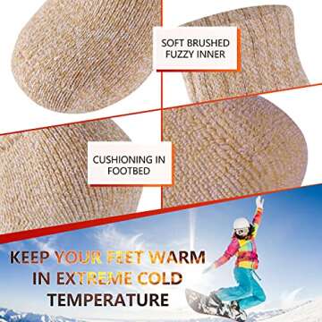 CORFUNVE Women's Thermal Insulated Socks, Fashion Casual Thick Heated Wool Socks Comfort Fuzzy Novelty Cute Funny Winter Warm Socks For Extreme Cold Weather Crew Hiking Ski Socks Gifts For Women Mom
