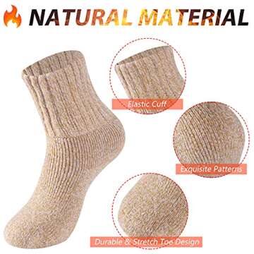 CORFUNVE Women's Thermal Insulated Socks, Fashion Casual Thick Heated Wool Socks Comfort Fuzzy Novelty Cute Funny Winter Warm Socks For Extreme Cold Weather Crew Hiking Ski Socks Gifts For Women Mom