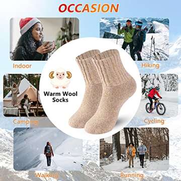 CORFUNVE Women's Thermal Insulated Socks, Fashion Casual Thick Heated Wool Socks Comfort Fuzzy Novelty Cute Funny Winter Warm Socks For Extreme Cold Weather Crew Hiking Ski Socks Gifts For Women Mom