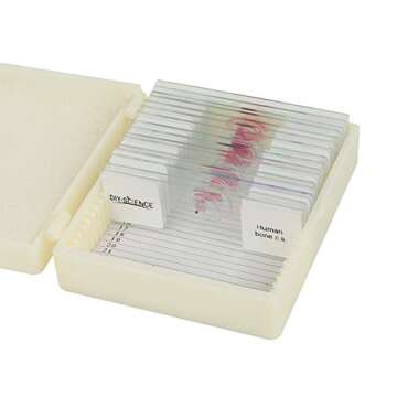 Prepared Human Tissue Anatomy Microscope Slides Set, 17pcs Hand-Prepared Slides Survey The Major Tis...