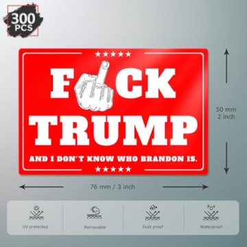Anti-Trump 2024 Bumper Sticker 300 PCS - Red Vinyl