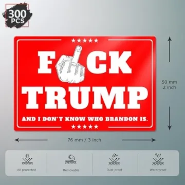 Anti-Trump 2024 Bumper Sticker 300 PCS - Red Vinyl