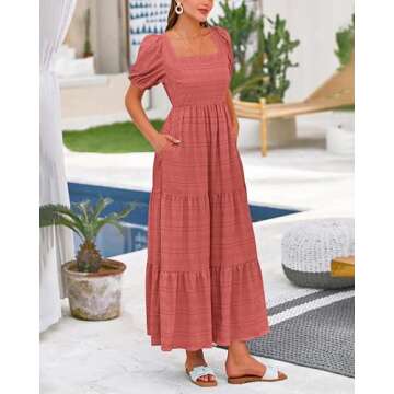 PRETTYGARDEN Women's Casual Puff Sleeve Dress 2025