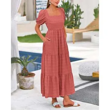 PRETTYGARDEN Women's Casual Puff Sleeve Dress 2025
