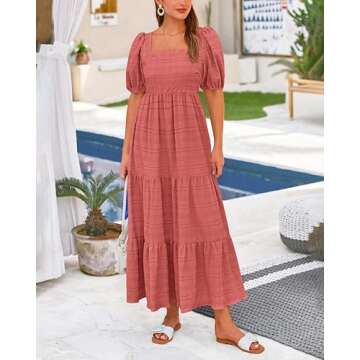 PRETTYGARDEN Women's Casual Puff Sleeve Dress 2025