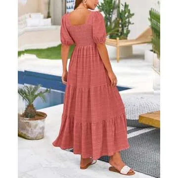 PRETTYGARDEN Women's Casual Puff Sleeve Dress 2025
