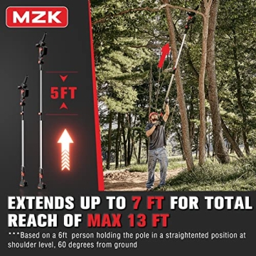 MZK 2-in-1 Cordless Pole Saw & Mini Chainsaw for Easy Tree Trimming