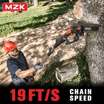 MZK 2-in-1 Cordless Pole Saw & Mini Chainsaw for Easy Tree Trimming