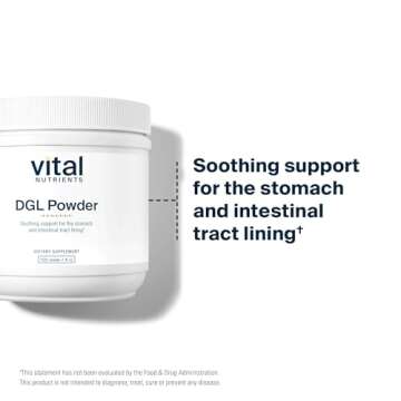 Vital Nutrients DGL Powder | Vegan DGL Licorice Root Extract to Support Healthy Stomach Lining and Digestive Tract* | Gluten, Dairy, Soy Free | Non-GMO | 120g