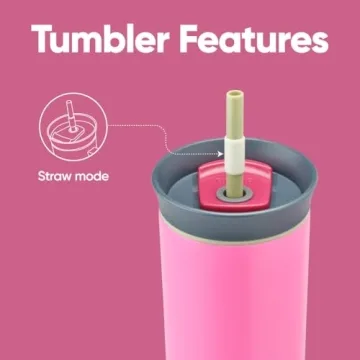 Owala Stainless Steel Triple Layer Insulated Travel Tumbler with Spill Resistant Lid and Straw, BPA Free, 24 oz, Brown/Pink (Watermelon Breeze)