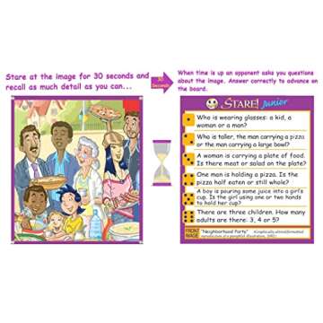 Stare Junior — The Exciting, Award-Winning Game of Memory and Observation — Fun & Educational for The Whole Family, Ages 6 and Up