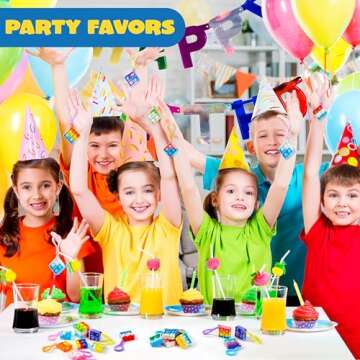 JOYIN Square Pop Fidget Keychain 30 Pack Pop Fidget Toys Bulk Party Favors for Kids 4-8,8-12 Years, Goodie Bag Stuffers Classroom Prizes Birthday Sensory Toys Gifts