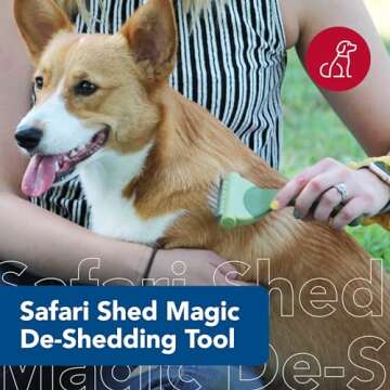 Coastal Pet - Safari - Shed Magic De-Shedding Tool for Dogs with Short to Medium Hair