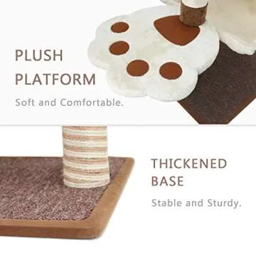 SONGWAY Cat Scratching Post with Hammock - 27.5'' Cat Tree with Natural Sisal Cat Scratching Post, Cat Furniture, Cat Cradle Bed, Cat Hammock, Cat Activity Tree for Indoor Large Adult Cat