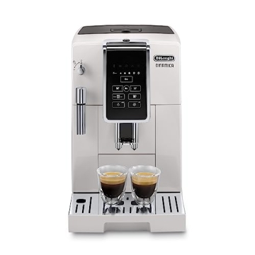De'Longhi Dinamica Espresso Machine, White - Automatic Bean-to-Cup Brewing, Built-In Steel Burr Grin...