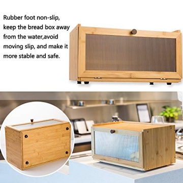 ETMI Bamboo Bread Box - Stylish Kitchen Storage Solution