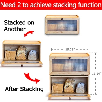 ETMI Bamboo Bread Box - Stylish Kitchen Storage Solution
