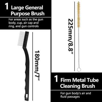 YXCCSE 17 Piece Spray Gun Cleaning Kit, Spray Gun Cleaning Brush Set Airbrush Cleaning Kit - Fit for...