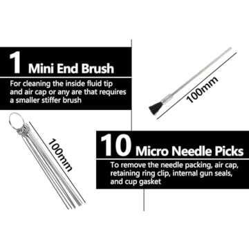 YXCCSE 17 Piece Spray Gun Cleaning Kit, Spray Gun Cleaning Brush Set Airbrush Cleaning Kit - Fit for HVLP Gravity,Spray Gun Paint Gun,Air Tools,Airbrushes, Tattoo Equipment etc