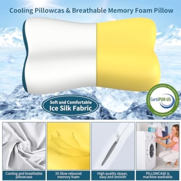 Cervical Neck Pillow for Pain Relief, Contour Memory Foam Pillows for Sleeping, Ergonomic Pillow Ort...