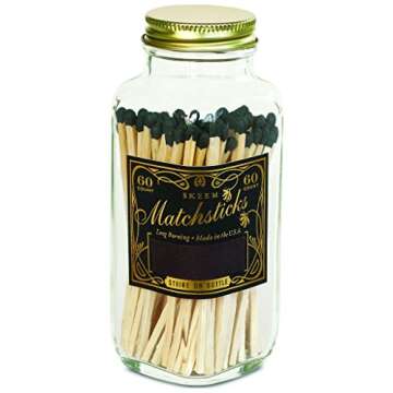Elegant Apothecary Vintage Black Gold Matches for Home