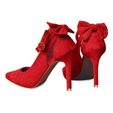 Fashare Pointed Toe Pumps with Bowtie Ankle Strap