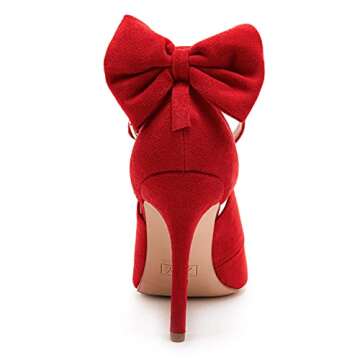 Fashare Pointed Toe Pumps with Bowtie Ankle Strap