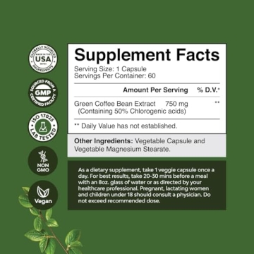 Pure Green Coffee Bean Extract for Energizing Health