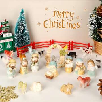 Nativity Advent Calendar 2024, 24 Days of Countdown Calendar with Nativity Scene Set - Christmas Advent Calendar for Toddlers Kids Adults Christian Religious Christmas Gifts Stocking Stuffers