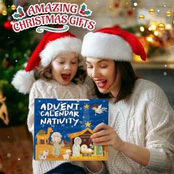 Nativity Advent Calendar 2024, 24 Days of Countdown Calendar with Nativity Scene Set - Christmas Advent Calendar for Toddlers Kids Adults Christian Religious Christmas Gifts Stocking Stuffers