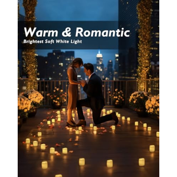 Homemory 24Pack Flickering Flameless Votive Candles, 200+Hour Electric Fake Candles, Battery Operated LED Tealight for Wedding Decor, Outdoor, Table, Festival (Warm White,Battery Included)