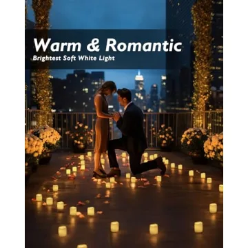 Homemory 24Pack Flickering Flameless Votive Candles, 200+Hour Electric Fake Candles, Battery Operated LED Tealight for Wedding Decor, Outdoor, Table, Festival (Warm White,Battery Included)