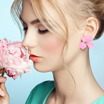 7 Pairs Boho Flower Stud Earrings - Colorful & Stylish