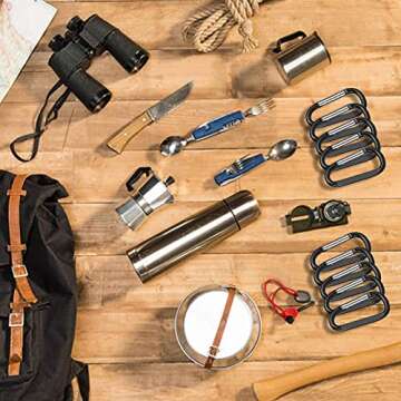 Durable 6PCS Carabiner Clips & Keyrings for Easy Organizing