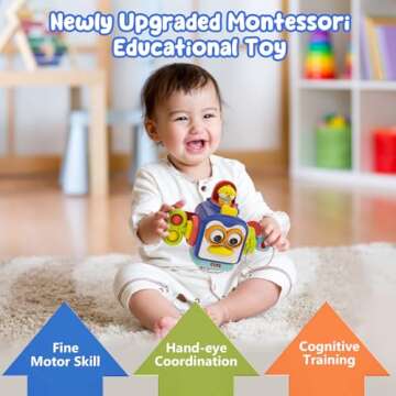 OSIMILY Montessori Toys for 1 Year Old, Sensory Toys for Toddlers 1-3, Travel Activities Busy Cube, ...
