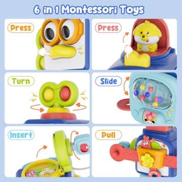 OSIMILY Montessori Toys for 1 Year Old, Sensory Toys for Toddlers 1-3, Travel Activities Busy Cube, Baby Gifts for 12 18 Month, Motor Skills Educational Learning Toys