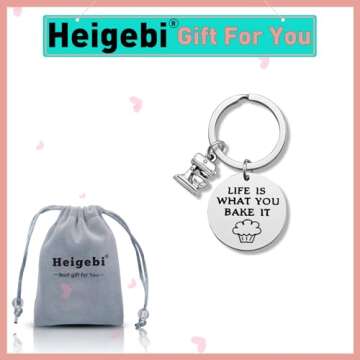 Heigebi Christmas Gifts Baker Gift Baking Lover Keychain Gift Baker Gift Pastry Chef Gifts for Women...