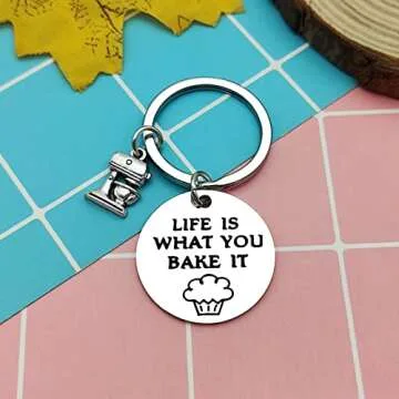 Heigebi Christmas Gifts Baker Gift Baking Lover Keychain Gift Baker Gift Pastry Chef Gifts for Women Keyring Jewelry Culinary Student Gifts Culinary School Graduation Gift Thanksgiving Day Present