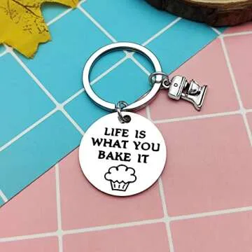 Heigebi Christmas Gifts Baker Gift Baking Lover Keychain Gift Baker Gift Pastry Chef Gifts for Women Keyring Jewelry Culinary Student Gifts Culinary School Graduation Gift Thanksgiving Day Present