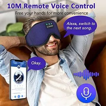 LC-dolida Steam Eye Mask, Eye Steamer with Sleeping Headphones for Side Sleepers, Colorful 3D Music Eye Mask Cool Birthday Holiday Unique Gifts for Family