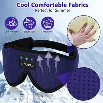 LC-dolida Steam Eye Mask, Eye Steamer with Sleeping Headphones for Side Sleepers, Colorful 3D Music Eye Mask Cool Birthday Holiday Unique Gifts for Family