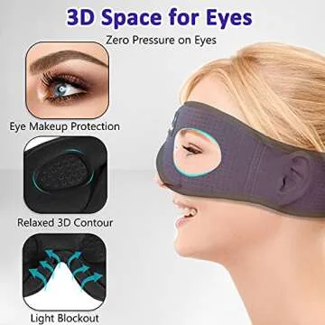 LC-dolida Steam Eye Mask, Eye Steamer with Sleeping Headphones for Side Sleepers, Colorful 3D Music Eye Mask Cool Birthday Holiday Unique Gifts for Family