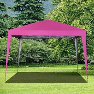 10 x 10 ft Pop-Up Canopy Tent Gazebo for Beach Tailgating Party (Pink2)
