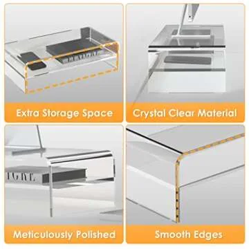 GoldOrcle Clear Acrylic Monitor Stand Riser for Comfort